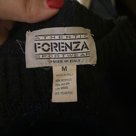 VNTG FORENZA acrylic blend metallic blue sweater M - Picture 2 of 5